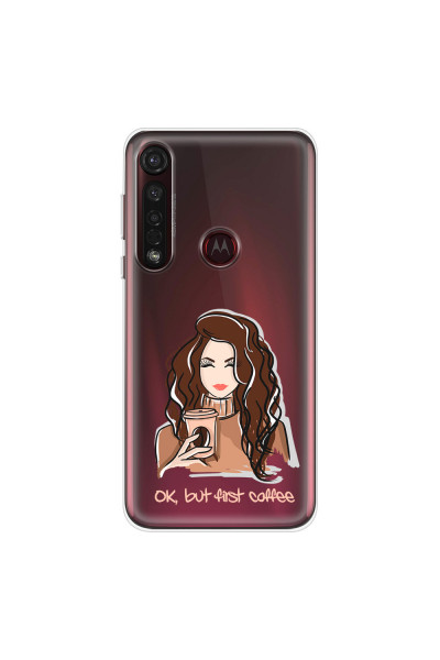MOTOROLA by LENOVO - Moto G8 Plus - Soft Clear Case - But First Coffee Light