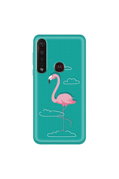MOTOROLA by LENOVO - Moto G8 Plus - Soft Clear Case - Cartoon Flamingo
