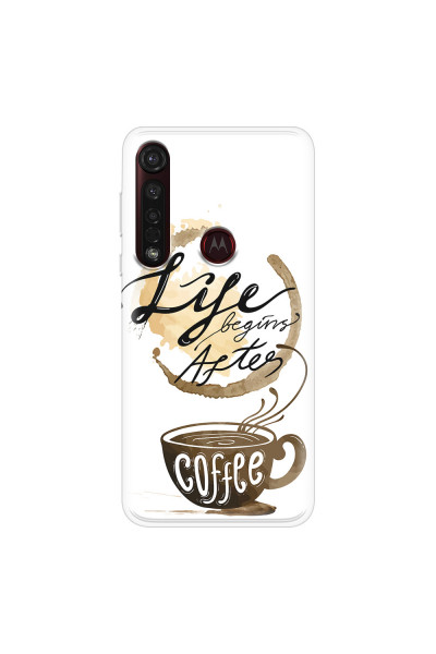 MOTOROLA by LENOVO - Moto G8 Plus - Soft Clear Case - Life begins after coffee