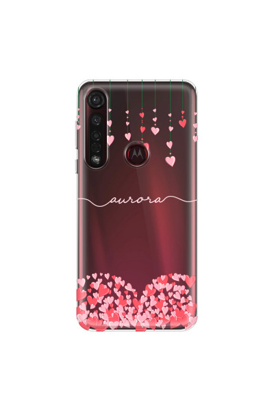 MOTOROLA by LENOVO - Moto G8 Plus - Soft Clear Case - Love Hearts Strings Pink