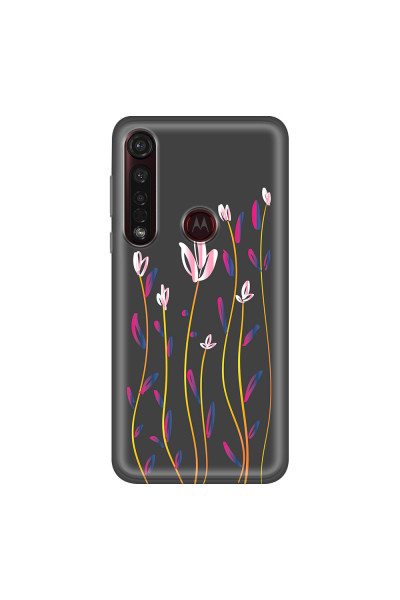 MOTOROLA by LENOVO - Moto G8 Plus - Soft Clear Case - Pink Tulips