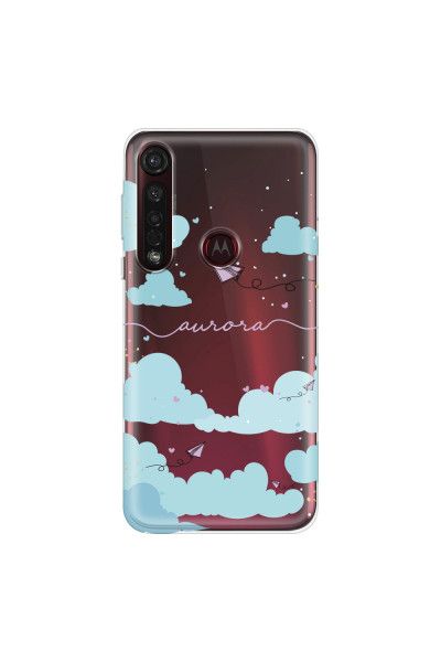 MOTOROLA by LENOVO - Moto G8 Plus - Soft Clear Case - Up in the Clouds Purple