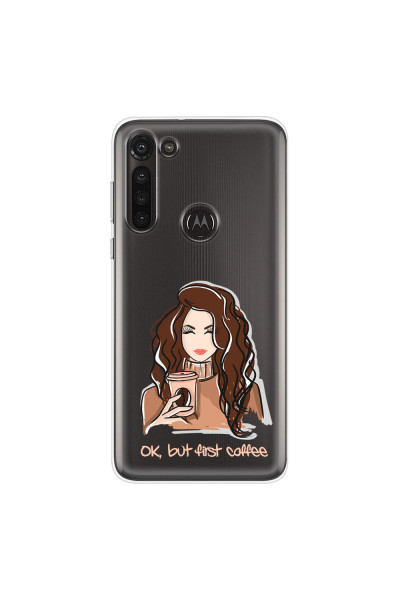 MOTOROLA by LENOVO - Moto G8 Power - Soft Clear Case - But First Coffee Light