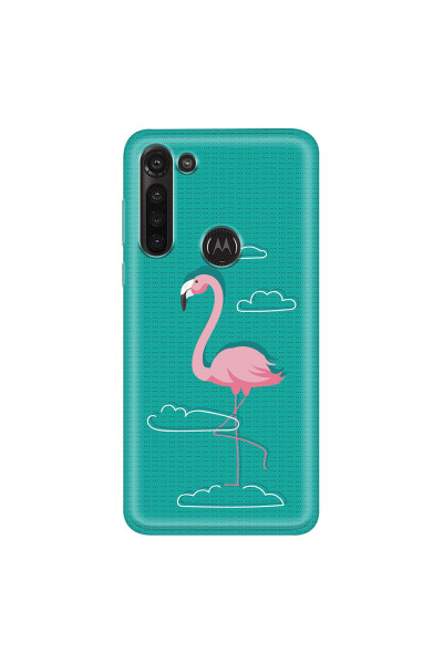 MOTOROLA by LENOVO - Moto G8 Power - Soft Clear Case - Cartoon Flamingo