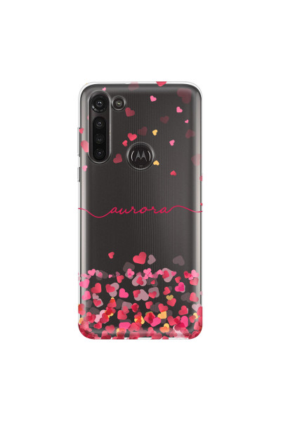 MOTOROLA by LENOVO - Moto G8 Power - Soft Clear Case - Scattered Hearts