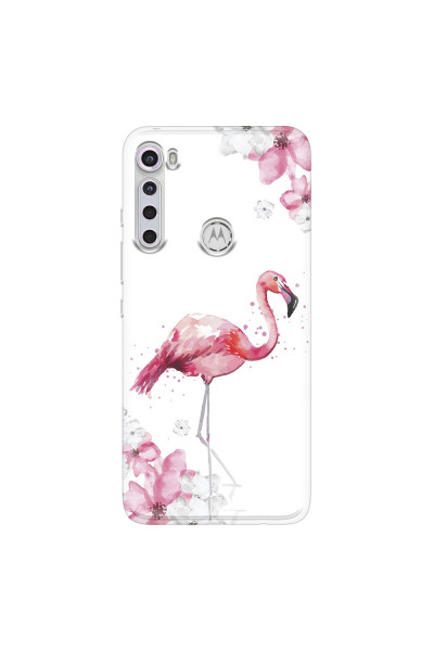 MOTOROLA by LENOVO - Moto One Fusion Plus - Soft Clear Case - Pink Tropes