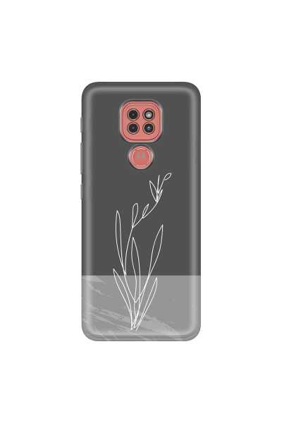 MOTOROLA by LENOVO - Moto G9 Play - Soft Clear Case - Dark Grey Marble Flower