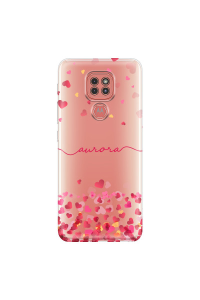 MOTOROLA by LENOVO - Moto G9 Play - Soft Clear Case - Scattered Hearts