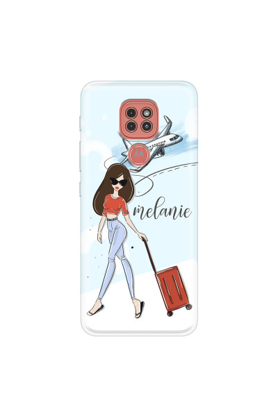 MOTOROLA by LENOVO - Moto G9 Play - Soft Clear Case - Travelers Duo Brunette