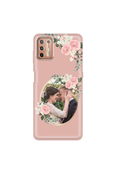 MOTOROLA by LENOVO - Moto G9 Plus - Soft Clear Case - Pink Floral Mirror Photo