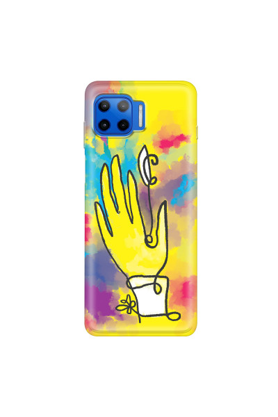 MOTOROLA by LENOVO - Moto G 5G Plus - Soft Clear Case - Abstract Hand Paint