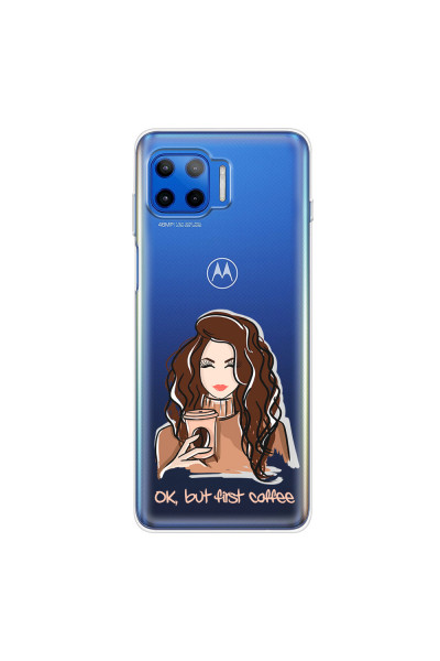 MOTOROLA by LENOVO - Moto G 5G Plus - Soft Clear Case - But First Coffee Light