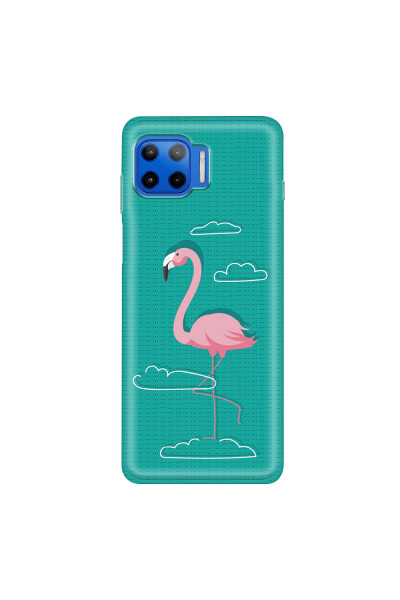 MOTOROLA by LENOVO - Moto G 5G Plus - Soft Clear Case - Cartoon Flamingo