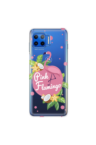 MOTOROLA by LENOVO - Moto G 5G Plus - Soft Clear Case - Pink Flamingo
