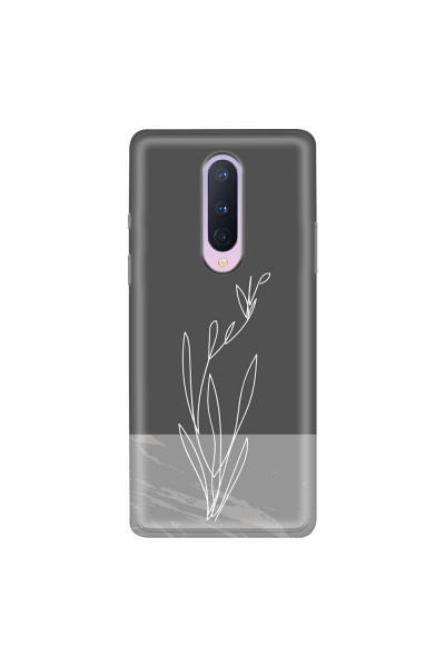 ONEPLUS - OnePlus 8 - Soft Clear Case - Dark Grey Marble Flower