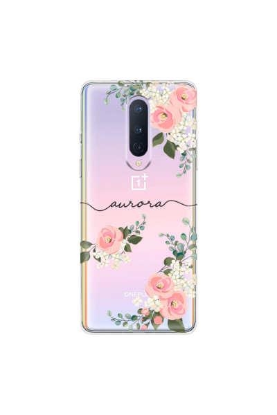 ONEPLUS - OnePlus 8 - Soft Clear Case - Pink Floral Handwritten