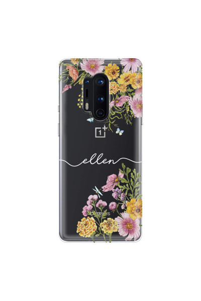 ONEPLUS - OnePlus 8 Pro - Soft Clear Case - Meadow Garden with Monogram White