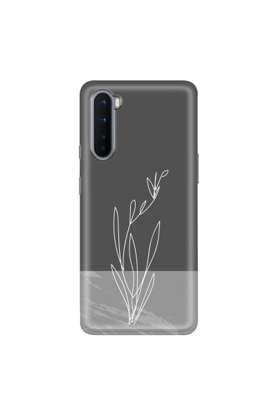 ONEPLUS - OnePlus Nord - Soft Clear Case - Dark Grey Marble Flower