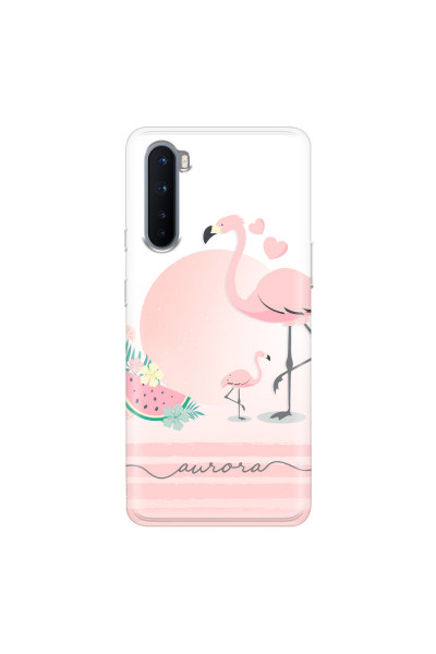 ONEPLUS - OnePlus Nord - Soft Clear Case - Flamingo Vibes Handwritten