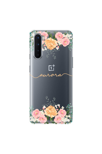 ONEPLUS - OnePlus Nord - Soft Clear Case - Gold Floral Handwritten