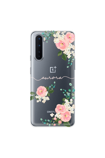 ONEPLUS - OnePlus Nord - Soft Clear Case - Pink Floral Handwritten Light