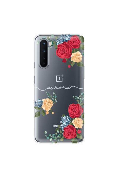 ONEPLUS - OnePlus Nord - Soft Clear Case - Red Floral Handwritten Light 