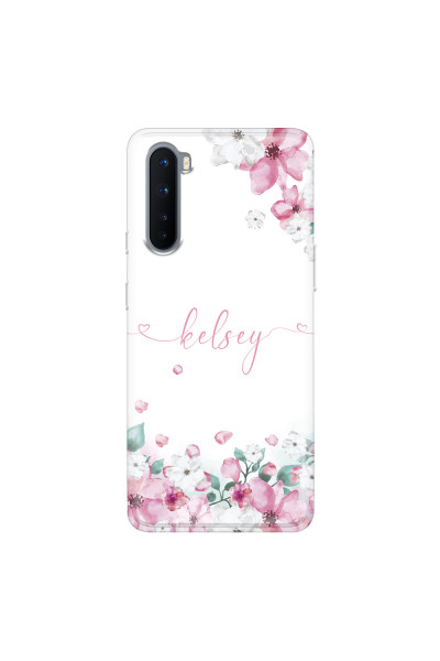 ONEPLUS - OnePlus Nord - Soft Clear Case - Watercolor Flowers Handwritten