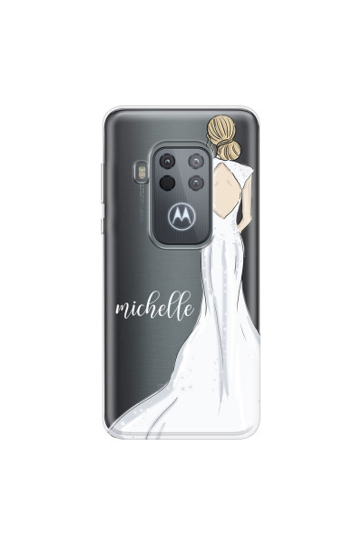 MOTOROLA by LENOVO - Moto One Zoom - Soft Clear Case - Bride To Be Blonde