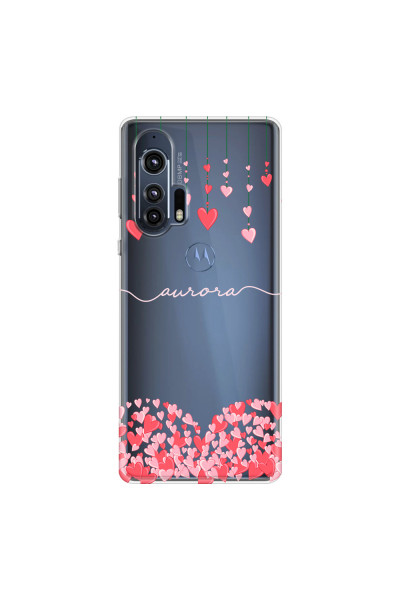 MOTOROLA by LENOVO - Moto Edge Plus - Soft Clear Case - Love Hearts Strings Pink