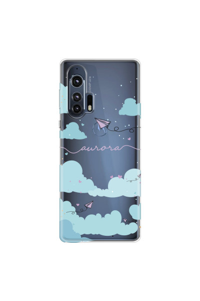 MOTOROLA by LENOVO - Moto Edge Plus - Soft Clear Case - Up in the Clouds Purple
