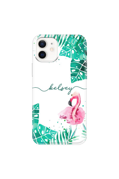 APPLE - iPhone 12 - Soft Clear Case - Flamingo Watercolor