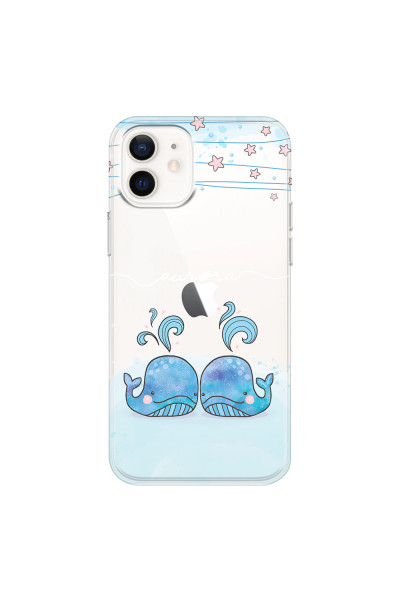 APPLE - iPhone 12 - Soft Clear Case - Little Whales White
