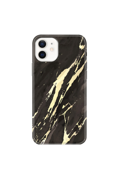APPLE - iPhone 12 - Soft Clear Case - Marble Ivory Black