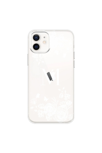 APPLE - iPhone 12 - Soft Clear Case - White Lace Monogram