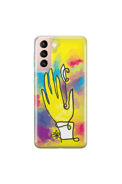 SAMSUNG - Galaxy S21 - Soft Clear Case - Abstract Hand Paint