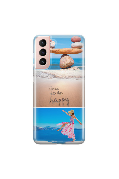 SAMSUNG - Galaxy S21 - Soft Clear Case - Collage of 3