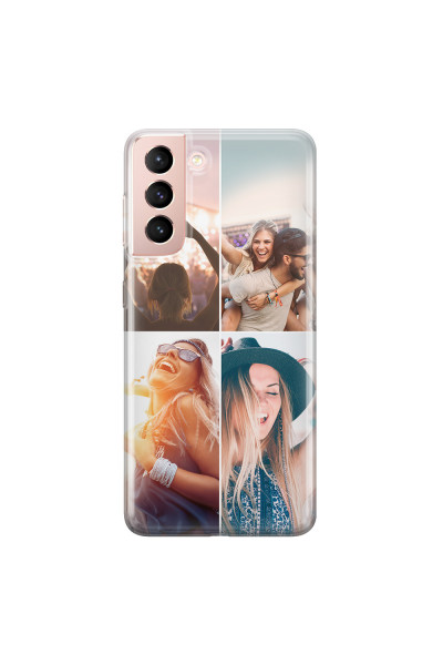 SAMSUNG - Galaxy S21 - Soft Clear Case - Collage of 4