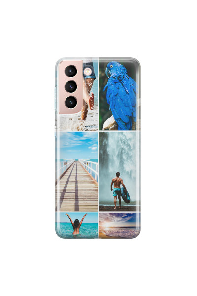 SAMSUNG - Galaxy S21 - Soft Clear Case - Collage of 6
