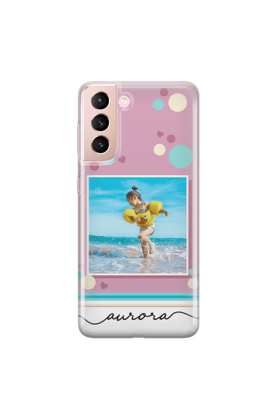 SAMSUNG - Galaxy S21 - Soft Clear Case - Cute Dots Photo Case