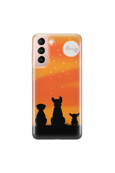 SAMSUNG - Galaxy S21 - Soft Clear Case - Dog's Desire Orange Sky