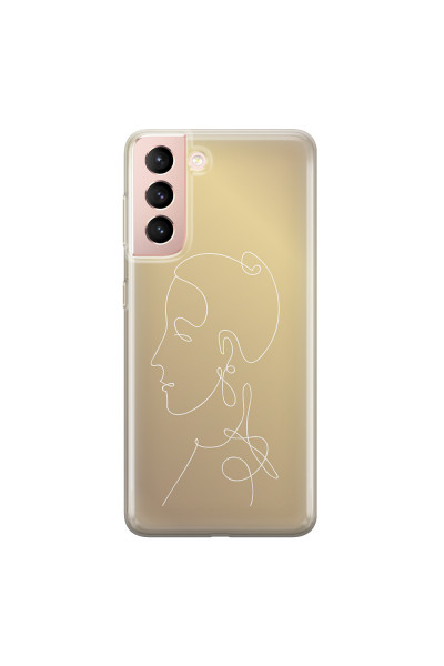 SAMSUNG - Galaxy S21 - Soft Clear Case - Golden Lady