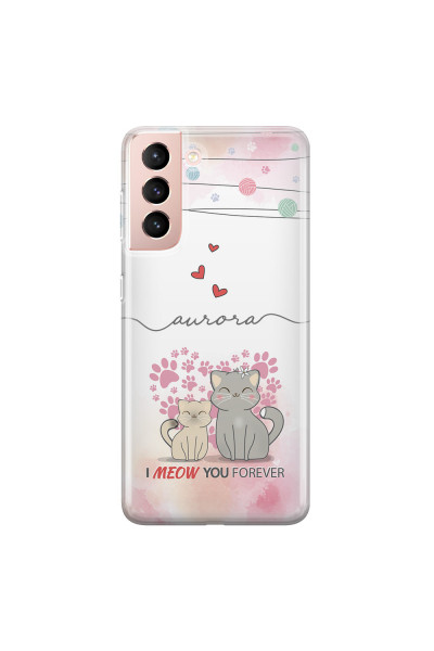 SAMSUNG - Galaxy S21 - Soft Clear Case - I Meow You Forever
