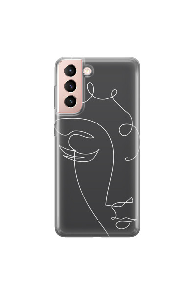 SAMSUNG - Galaxy S21 - Soft Clear Case - Light Portrait in Picasso Style