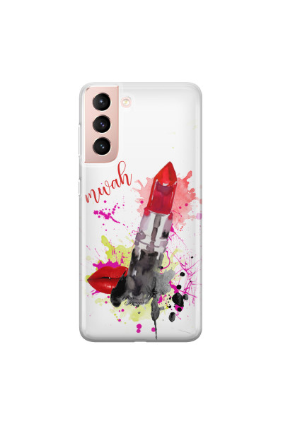 SAMSUNG - Galaxy S21 - Soft Clear Case - Lipstick