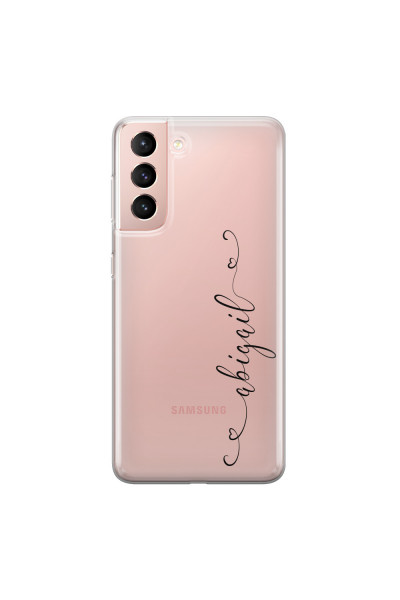 SAMSUNG - Galaxy S21 - Soft Clear Case - Little Hearts Handwritten Black