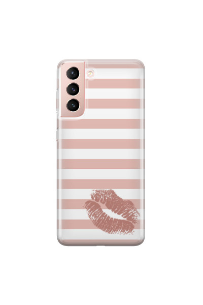 SAMSUNG - Galaxy S21 - Soft Clear Case - Pink Lipstick