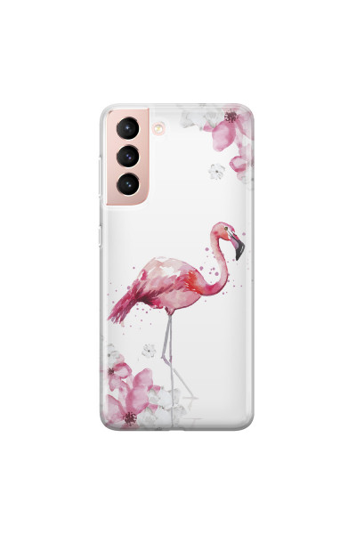 SAMSUNG - Galaxy S21 - Soft Clear Case - Pink Tropes