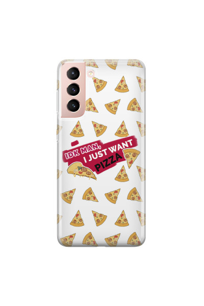 SAMSUNG - Galaxy S21 - Soft Clear Case - Want Pizza Men Phone Case
