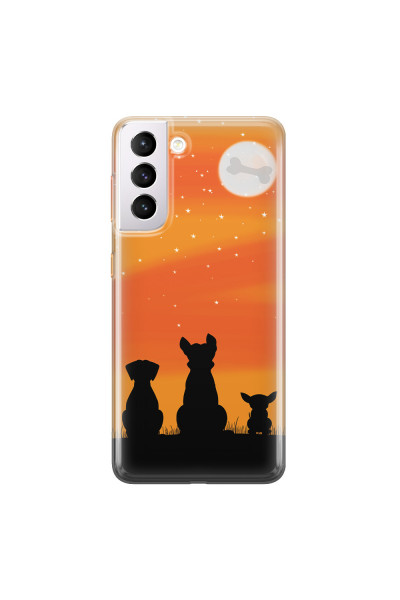 SAMSUNG - Galaxy S21 Plus - Soft Clear Case - Dog's Desire Orange Sky