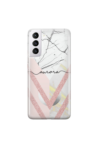SAMSUNG - Galaxy S21 Plus - Soft Clear Case - Glitter Marble Handwritten